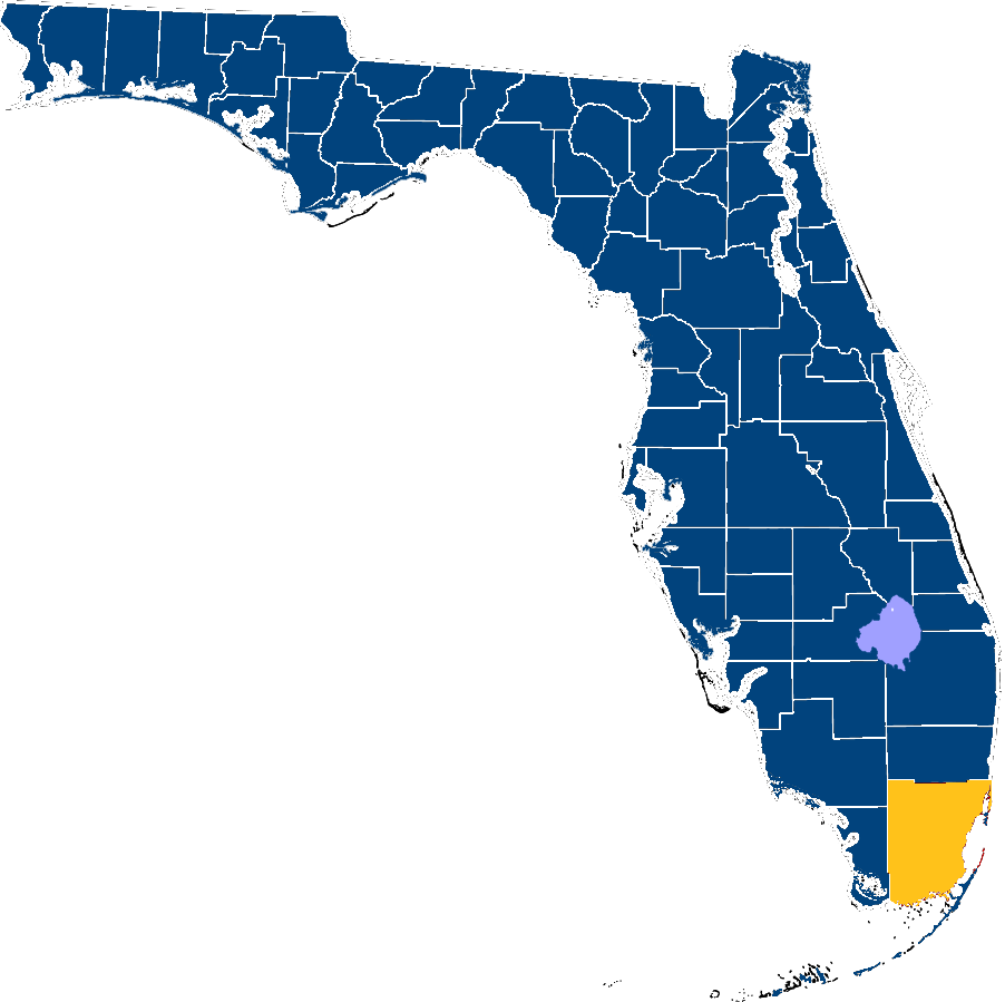 Map of Florida - Miami Dade Country